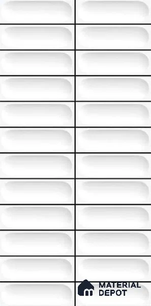 Faux Subway Wall Tile TL 10794 D Zilij Line 2 ft x 1 ft Glossy Finish Ceramic Tile - 9 mm | Please Expect a Slight Variation of Pattern
