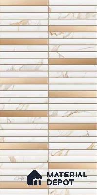 Faux Subway Wall Tile TL 10802 Osa Marble Kitkat 2 ft x 1 ft Matte Finish Ceramic Tile - 9 mm | Please Expect a Slight Variation of Pattern