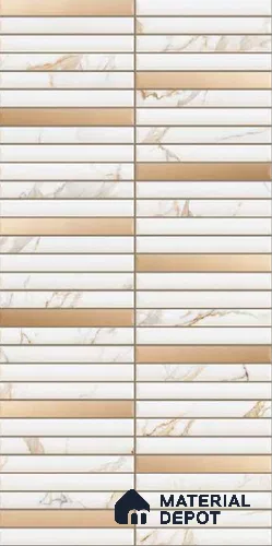 Faux Subway Wall Tile TL 10802 Osa Marble Kitkat 2 ft x 1 ft Matte Finish Ceramic Tile - 9 mm | Please Expect a Slight Variation of Pattern
