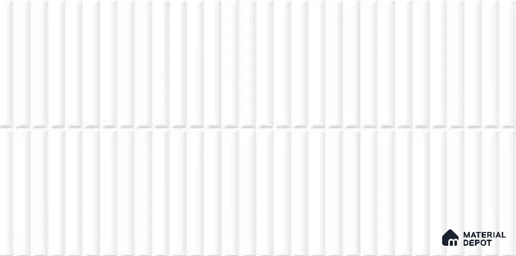 Faux Subway Wall Tile TL 10803 B Stix White 2 ft x 1 ft Matte Finish Ceramic Tile - 9 mm | Please Expect a Slight Variation of Pattern