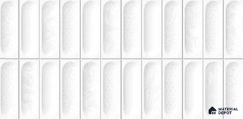 Faux Subway Wall Tile TL 10809 Hanoi White Luster Decor 2 ft x 1 ft Matte Finish Ceramic Tile - 9 mm | Please Expect a Slight Variation of Pattern