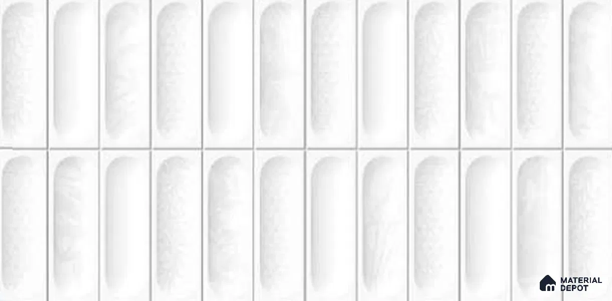 Faux Subway Wall Tile TL 10809 Hanoi White Luster Decor 2 ft x 1 ft Matte Finish Ceramic Tile - 9 mm | Please Expect a Slight Variation of Pattern