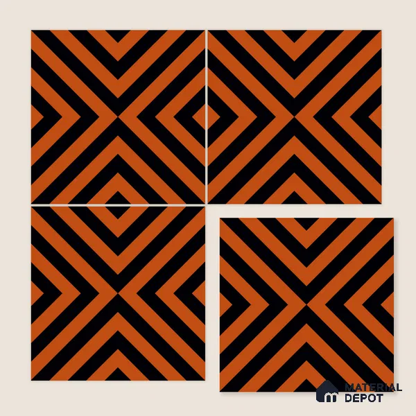 Moroccan Wall & Floor Tile TL 10813 Saffron Glow 1 ft x 1 ft Matt Luster Finish Ceramic Tile - 10 mm | Suitable For Kitchen, Bathroom, Balcony | Please Expect a Slight Variation of Pattern