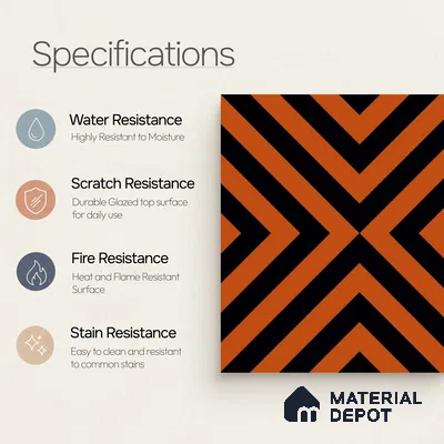 Moroccan Wall & Floor Tile TL 10813 Saffron Glow 1 ft x 1 ft Matt Luster Finish Ceramic Tile - 10 mm | Suitable For Kitchen, Bathroom, Balcony | Please Expect a Slight Variation of Pattern