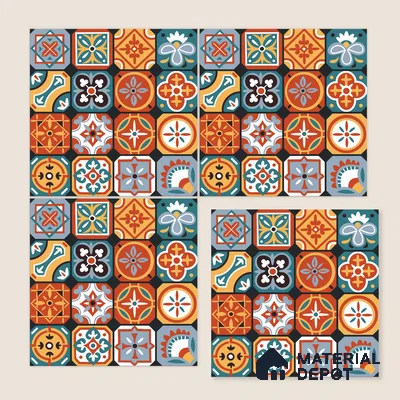 Moroccan Wall & Floor Tile TL 10815 Mosaic Medley 1 ft x 1 ft Matt Luster Finish Ceramic Tile - 10 mm | Suitable For Kitchen, Bathroom, Balcony | Please Expect a Slight Variation of Pattern
