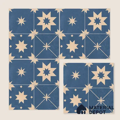 Moroccan Wall & Floor Tile TL 10818 B Azure Drift 1 ft x 1 ft Matt Luster Finish Ceramic Tile - 10 mm | Suitable For Kitchen, Bathroom, Balcony | Please Expect a Slight Variation of Pattern