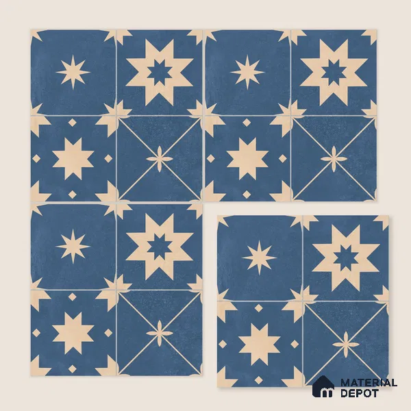 Moroccan Wall & Floor Tile TL 10818 B Azure Drift 1 ft x 1 ft Matt Luster Finish Ceramic Tile - 10 mm | Suitable For Kitchen, Bathroom, Balcony | Please Expect a Slight Variation of Pattern