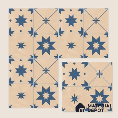 Moroccan Wall & Floor Tile TL 10818 C Desrt Cream 1 ft x 1 ft Matt Luster Finish Ceramic Tile - 10 mm | Suitable For Kitchen, Bathroom, Balcony | Please Expect a Slight Variation of Pattern