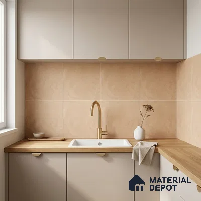 Moroccan Wall & Floor Tile TL 10818 Cream Petal 1 ft x 1 ft Matt Luster Finish Ceramic Tile - 10 mm | Suitable For Kitchen, Bathroom, Balcony | Please Expect a Slight Variation of Pattern