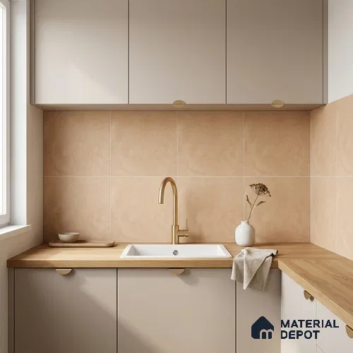 Moroccan Wall & Floor Tile TL 10818 Cream Petal 1 ft x 1 ft Matt Luster Finish Ceramic Tile - 10 mm | Suitable For Kitchen, Bathroom, Balcony | Please Expect a Slight Variation of Pattern