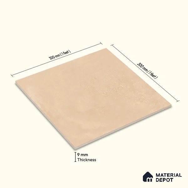 Moroccan Wall & Floor Tile TL 10818 Cream Petal 1 ft x 1 ft Matt Luster Finish Ceramic Tile - 10 mm | Suitable For Kitchen, Bathroom, Balcony | Please Expect a Slight Variation of Pattern
