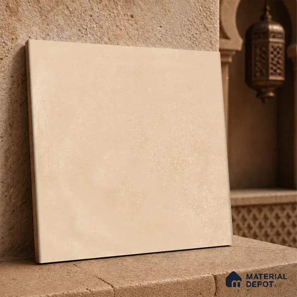 Moroccan Wall & Floor Tile TL 10818 Cream Petal 1 ft x 1 ft Matt Luster Finish Ceramic Tile - 10 mm | Suitable For Kitchen, Bathroom, Balcony | Please Expect a Slight Variation of Pattern