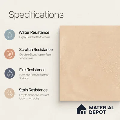 Moroccan Wall & Floor Tile TL 10818 Cream Petal 1 ft x 1 ft Matt Luster Finish Ceramic Tile - 10 mm | Suitable For Kitchen, Bathroom, Balcony | Please Expect a Slight Variation of Pattern
