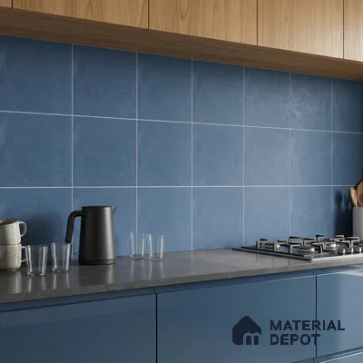 Moroccan Wall & Floor Tile TL 10818 D Indigo Night 1 ft x 1 ft Matt Luster Finish Ceramic Tile - 10 mm | Suitable For Kitchen, Bathroom, Balcony | Please Expect a Slight Variation of Pattern