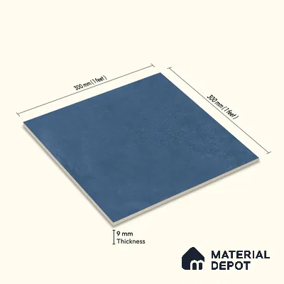 Moroccan Wall & Floor Tile TL 10818 D Indigo Night 1 ft x 1 ft Matt Luster Finish Ceramic Tile - 10 mm | Suitable For Kitchen, Bathroom, Balcony | Please Expect a Slight Variation of Pattern