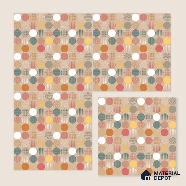 Moroccan Wall & Floor Tile TL 10819 B Silk Cream 1 ft x 1 ft Matt Luster Finish Ceramic Tile - 10 mm | Suitable For Kitchen, Bathroom, Balcony | Please Expect a Slight Variation of Pattern