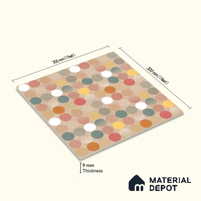 Moroccan Wall & Floor Tile TL 10819 B Silk Cream 1 ft x 1 ft Matt Luster Finish Ceramic Tile - 10 mm | Suitable For Kitchen, Bathroom, Balcony | Please Expect a Slight Variation of Pattern