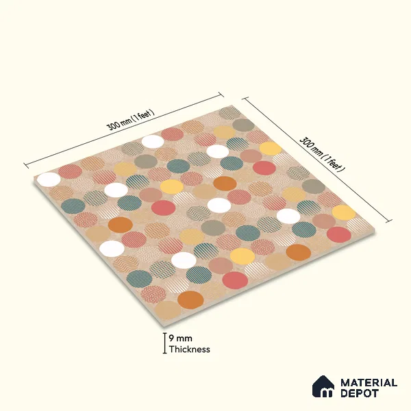 Moroccan Wall & Floor Tile TL 10819 B Silk Cream 1 ft x 1 ft Matt Luster Finish Ceramic Tile - 10 mm | Suitable For Kitchen, Bathroom, Balcony | Please Expect a Slight Variation of Pattern