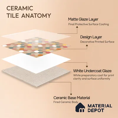 Moroccan Wall & Floor Tile TL 10819 B Silk Cream 1 ft x 1 ft Matt Luster Finish Ceramic Tile - 10 mm | Suitable For Kitchen, Bathroom, Balcony | Please Expect a Slight Variation of Pattern