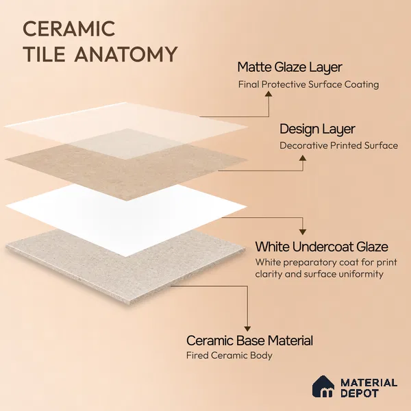 Moroccan Wall & Floor Tile TL 10819 Toasted Cream 1 ft x 1 ft Matt Luster Finish Ceramic Tile - 10 mm | Suitable For Kitchen, Bathroom, Balcony | Please Expect a Slight Variation of Pattern