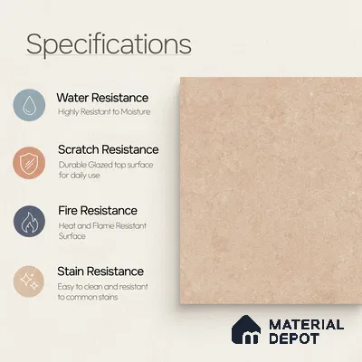 Moroccan Wall & Floor Tile TL 10819 Toasted Cream 1 ft x 1 ft Matt Luster Finish Ceramic Tile - 10 mm | Suitable For Kitchen, Bathroom, Balcony | Please Expect a Slight Variation of Pattern