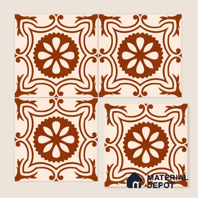 Moroccan Wall & Floor Tile TL 10820 B Rustic Sienna 1 ft x 1 ft Matt Luster Finish Ceramic Tile - 10 mm | Suitable For Kitchen, Bathroom, Balcony | Please Expect a Slight Variation of Pattern