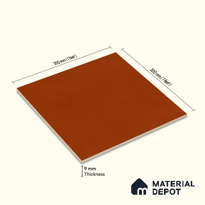 Moroccan Wall & Floor Tile TL 10820 Earth Umber 1 ft x 1 ft Matt Luster Finish Ceramic Tile - 10 mm | Suitable For Kitchen, Bathroom, Balcony | Please Expect a Slight Variation of Pattern