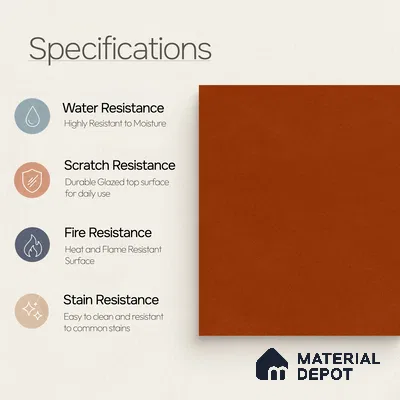 Moroccan Wall & Floor Tile TL 10820 Earth Umber 1 ft x 1 ft Matt Luster Finish Ceramic Tile - 10 mm | Suitable For Kitchen, Bathroom, Balcony | Please Expect a Slight Variation of Pattern