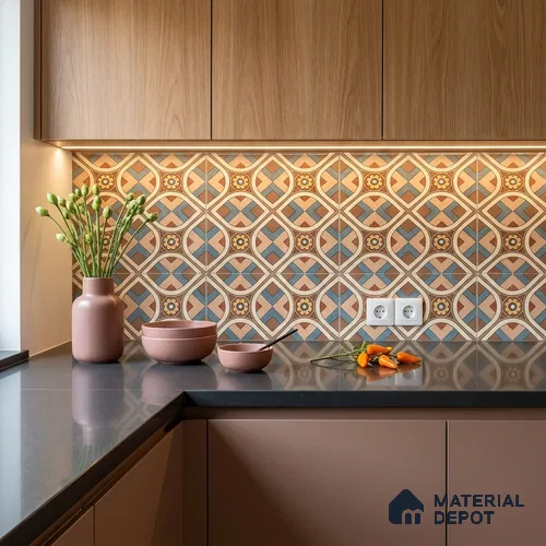 Moroccan Wall & Floor Tile TL 10821 Cedar Soul 1 ft x 1 ft Matt Luster Finish Ceramic Tile - 10 mm | Suitable For Kitchen, Bathroom, Balcony | Please Expect a Slight Variation of Pattern