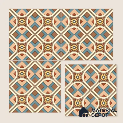 Moroccan Wall & Floor Tile TL 10821 Cedar Soul 1 ft x 1 ft Matt Luster Finish Ceramic Tile - 10 mm | Suitable For Kitchen, Bathroom, Balcony | Please Expect a Slight Variation of Pattern