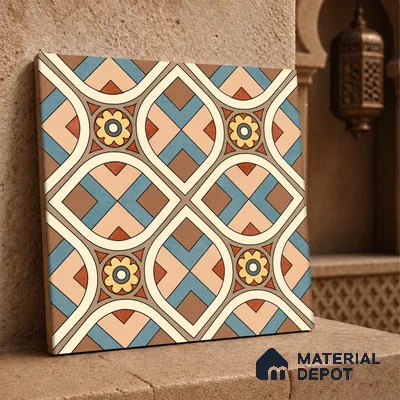 Moroccan Wall & Floor Tile TL 10821 Cedar Soul 1 ft x 1 ft Matt Luster Finish Ceramic Tile - 10 mm | Suitable For Kitchen, Bathroom, Balcony | Please Expect a Slight Variation of Pattern