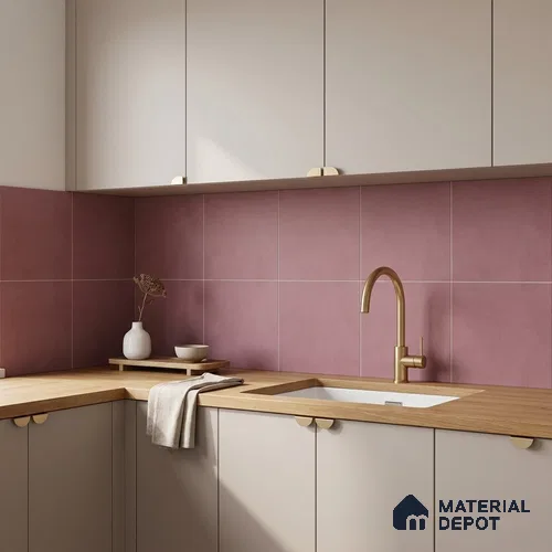 Moroccan Wall & Floor Tile TL 10822 Royal Plum 1 ft x 1 ft Matt Luster Finish Ceramic Tile - 10 mm | Suitable For Kitchen, Bathroom, Balcony | Please Expect a Slight Variation of Pattern
