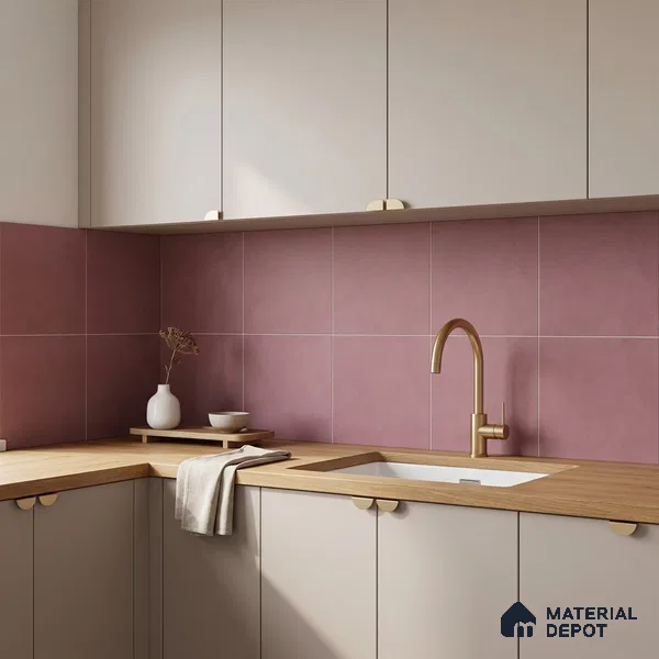 Moroccan Wall & Floor Tile TL 10822 Royal Plum 1 ft x 1 ft Matt Luster Finish Ceramic Tile - 10 mm | Suitable For Kitchen, Bathroom, Balcony | Please Expect a Slight Variation of Pattern