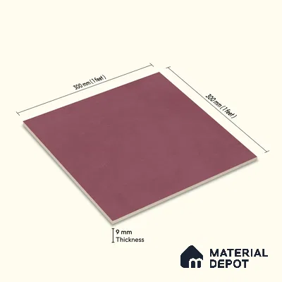 Moroccan Wall & Floor Tile TL 10822 Royal Plum 1 ft x 1 ft Matt Luster Finish Ceramic Tile - 10 mm | Suitable For Kitchen, Bathroom, Balcony | Please Expect a Slight Variation of Pattern