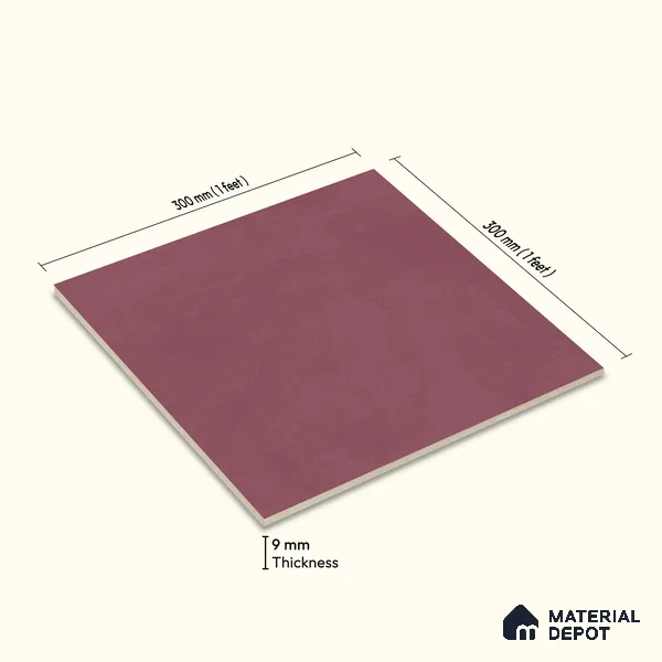 Moroccan Wall & Floor Tile TL 10822 Royal Plum 1 ft x 1 ft Matt Luster Finish Ceramic Tile - 10 mm | Suitable For Kitchen, Bathroom, Balcony | Please Expect a Slight Variation of Pattern