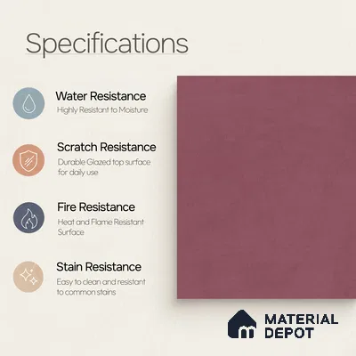 Moroccan Wall & Floor Tile TL 10822 Royal Plum 1 ft x 1 ft Matt Luster Finish Ceramic Tile - 10 mm | Suitable For Kitchen, Bathroom, Balcony | Please Expect a Slight Variation of Pattern