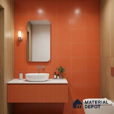 Moroccan Wall & Floor Tile TL 10823 Crimson Clay 1 ft x 1 ft Matt Luster Finish Ceramic Tile - 10 mm | Suitable For Kitchen, Bathroom, Balcony | Please Expect a Slight Variation of Pattern