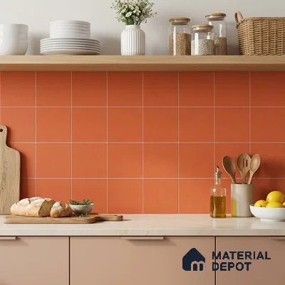 Moroccan Wall & Floor Tile TL 10823 Crimson Clay 1 ft x 1 ft Matt Luster Finish Ceramic Tile - 10 mm | Suitable For Kitchen, Bathroom, Balcony | Please Expect a Slight Variation of Pattern