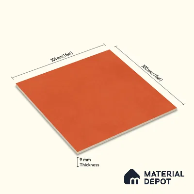 Moroccan Wall & Floor Tile TL 10823 Crimson Clay 1 ft x 1 ft Matt Luster Finish Ceramic Tile - 10 mm | Suitable For Kitchen, Bathroom, Balcony | Please Expect a Slight Variation of Pattern