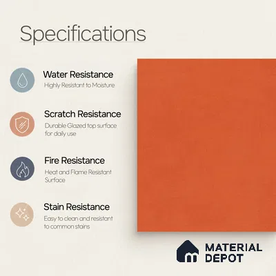 Moroccan Wall & Floor Tile TL 10823 Crimson Clay 1 ft x 1 ft Matt Luster Finish Ceramic Tile - 10 mm | Suitable For Kitchen, Bathroom, Balcony | Please Expect a Slight Variation of Pattern
