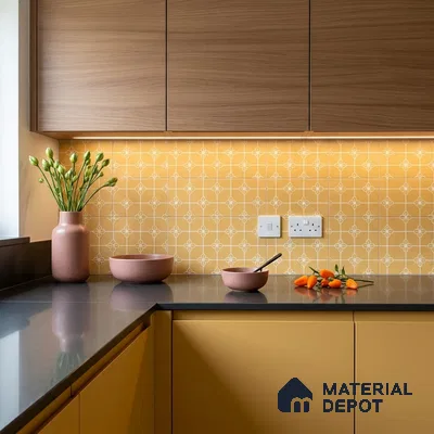 Moroccan Wall & Floor Tile TL 10824 B Solar Glaze 1 ft x 1 ft Matt Luster Finish Ceramic Tile - 10 mm | Suitable For Kitchen, Bathroom, Balcony | Please Expect a Slight Variation of Pattern