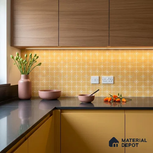 Moroccan Wall & Floor Tile TL 10824 B Solar Glaze 1 ft x 1 ft Matt Luster Finish Ceramic Tile - 10 mm | Suitable For Kitchen, Bathroom, Balcony | Please Expect a Slight Variation of Pattern