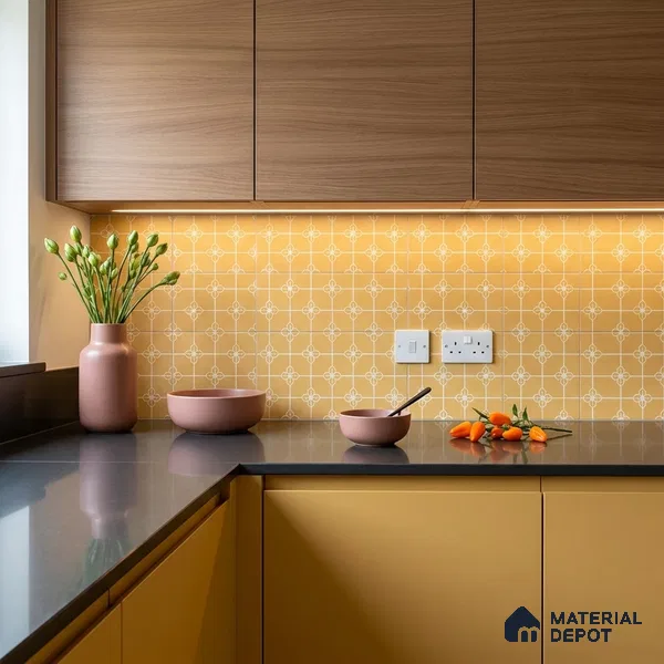 Moroccan Wall & Floor Tile TL 10824 B Solar Glaze 1 ft x 1 ft Matt Luster Finish Ceramic Tile - 10 mm | Suitable For Kitchen, Bathroom, Balcony | Please Expect a Slight Variation of Pattern