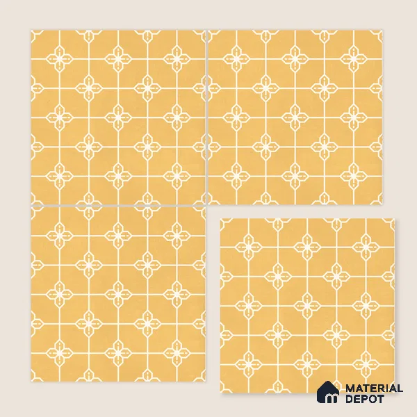 Moroccan Wall & Floor Tile TL 10824 B Solar Glaze 1 ft x 1 ft Matt Luster Finish Ceramic Tile - 10 mm | Suitable For Kitchen, Bathroom, Balcony | Please Expect a Slight Variation of Pattern