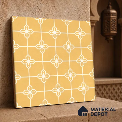 Moroccan Wall & Floor Tile TL 10824 B Solar Glaze 1 ft x 1 ft Matt Luster Finish Ceramic Tile - 10 mm | Suitable For Kitchen, Bathroom, Balcony | Please Expect a Slight Variation of Pattern