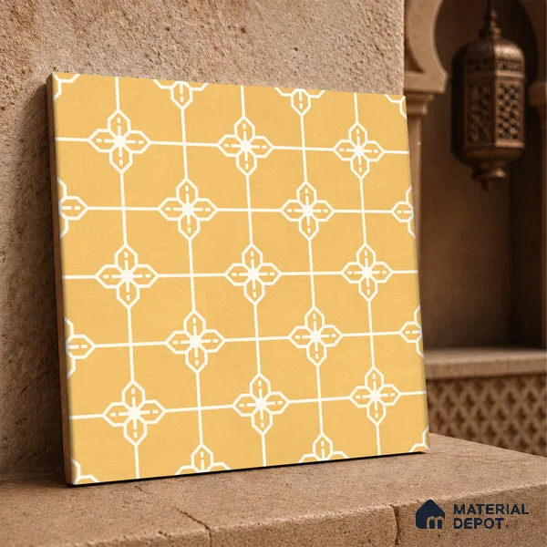 Moroccan Wall & Floor Tile TL 10824 B Solar Glaze 1 ft x 1 ft Matt Luster Finish Ceramic Tile - 10 mm | Suitable For Kitchen, Bathroom, Balcony | Please Expect a Slight Variation of Pattern