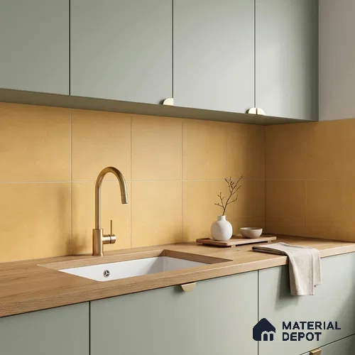 Moroccan Wall & Floor Tile TL 10824 Amber Ochre 1 ft x 1 ft Matt Luster Finish Ceramic Tile - 10 mm | Suitable For Kitchen, Bathroom, Balcony | Please Expect a Slight Variation of Pattern