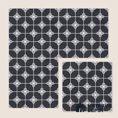 Moroccan Wall & Floor Tile TL 10825 B Midnight Star 1 ft x 1 ft Matt Luster Finish Ceramic Tile - 10 mm | Suitable For Kitchen, Bathroom, Balcony | Please Expect a Slight Variation of Pattern