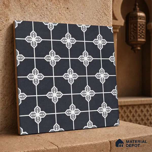 Moroccan Wall & Floor Tile TL 10825 B Midnight Star 1 ft x 1 ft Matt Luster Finish Ceramic Tile - 10 mm | Suitable For Kitchen, Bathroom, Balcony | Please Expect a Slight Variation of Pattern