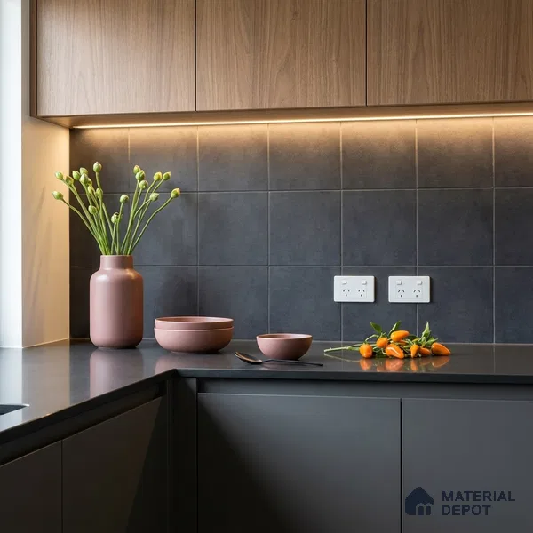 Moroccan Wall & Floor Tile TL 10825 Obsidian Shadow 1 ft x 1 ft Matt Luster Finish Ceramic Tile - 10 mm | Suitable For Kitchen, Bathroom, Balcony | Please Expect a Slight Variation of Pattern